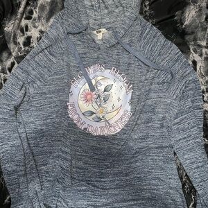 Terra and sky 2x Blue Graphic Hoodie with Floral moon Design
